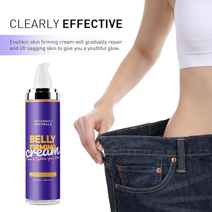 Belly Firming Cream: B Flat Skin Tightening Cream , Cellulite & Stretch Mark Reduction & Tummy Hips Cream & Body Firming for Stomach & Thighs & Arms – 3.38 Fl Oz-FemmiqueWomen