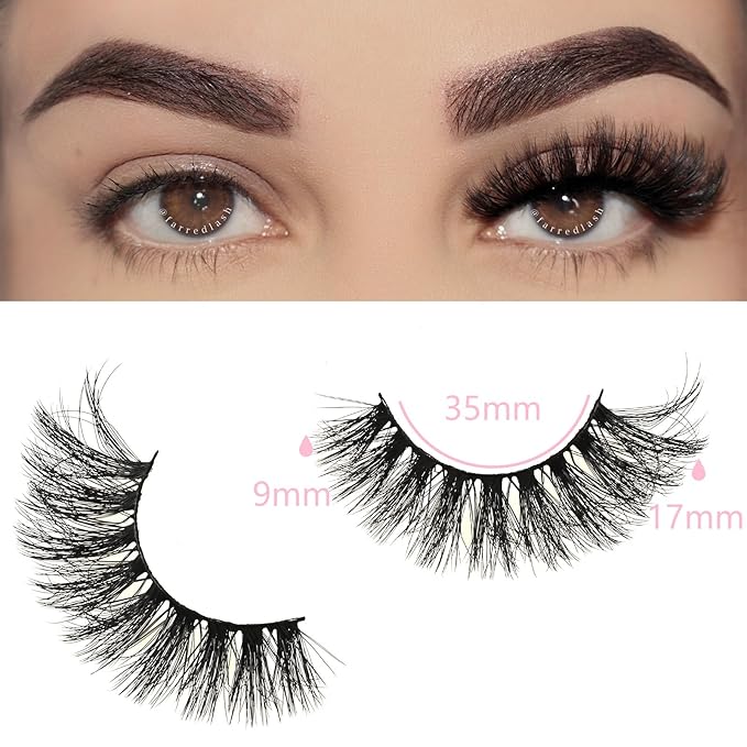 FARRED Cat Eye Lashes Fluffy False Eyelashes 14 Pairs Fake Eyelashes Natural Look Short Natural Lashes Cateye Lash Wispy Volume Eyelash Faux Mink Strip Lashes Pack for Daily Makeup (F27 | 9-17mm)-FemmiqueWomen