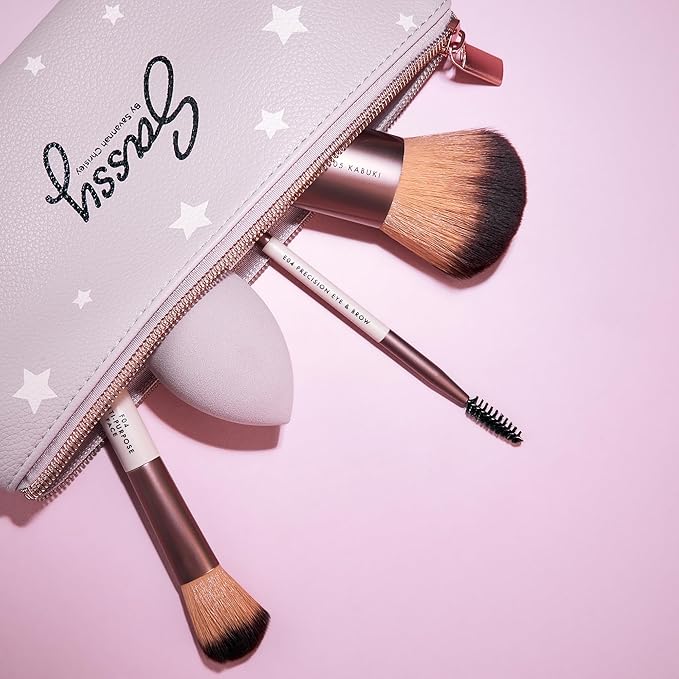 Sassy by Savannah Chrisley Sassy Brush Kit - Beauty Tool Kit for Women - All-in-One Beauty for Eyes and Face - Brush Kit Great for Makeup Application - Kit Includes Reusable Zipper Pouch - 4 Pc-FemmiqueWomen