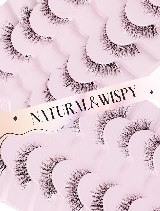Lashes Natural Look False Lashes Wispy Lashes Fake Eye Lashes Strip Lashes Natural Eyelashes Wispy Natural Lashes UP24-FemmiqueWomen