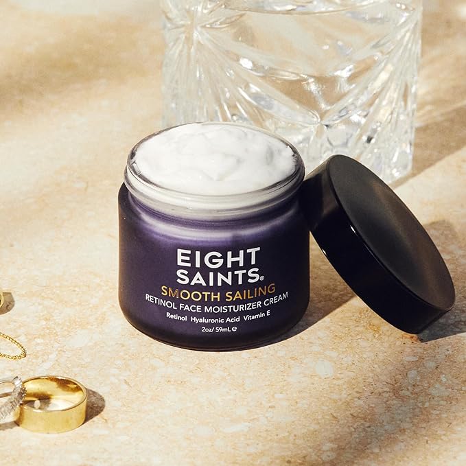 Eight Saints Retinol Facial Moisturizer Cream, For Firming Face, Neck & Eye Wrinkles and Lines, Deep Hydrating Lotion, Fragrance-Free, 2 Ounces-FemmiqueWomen