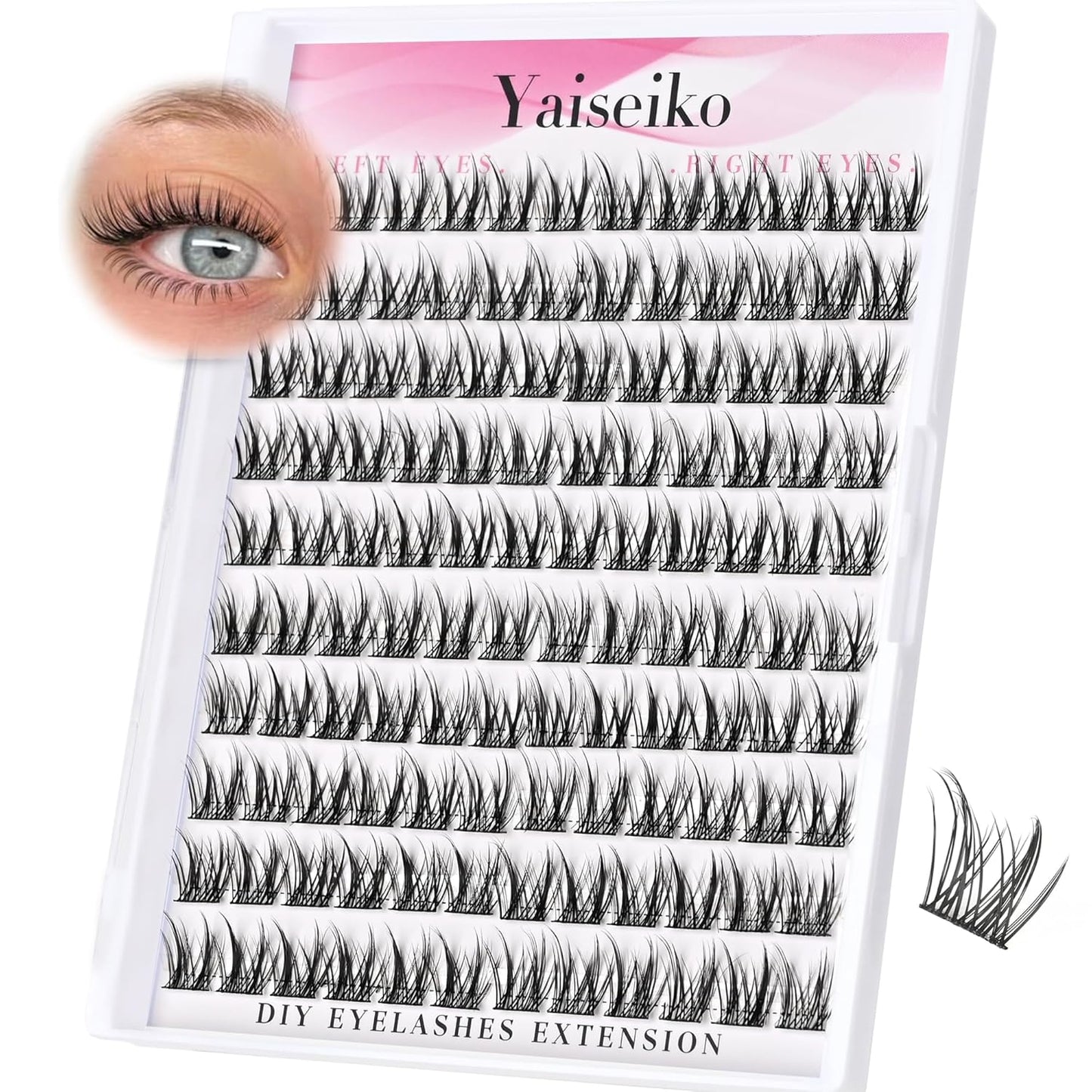 Wispy Lash DIY Natural C Curl Individual Eyelash Extensions 10-12mm Short Manga Clusters 120pcs-FemmiqueWomen
