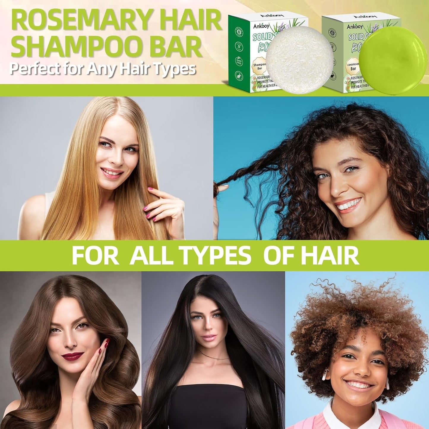 2 Pack Rosemary Oil Shampoo Bar and Conditioner Set–Natural Hair Bar Soap & for for Men and Women,Strengthens,Thickens,and Controls Oil with Organic Rosemary,Supports Scalp Health & Reduces Hair Loss.-FemmiqueWomen