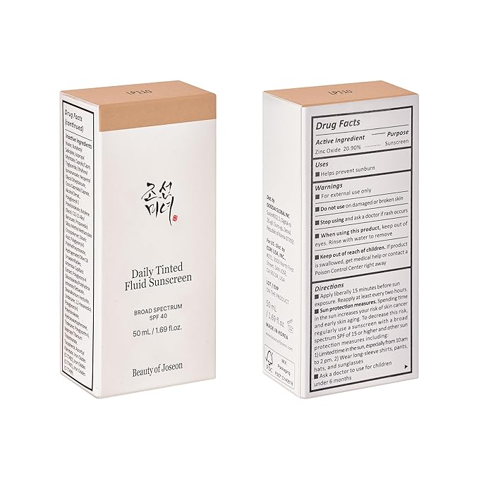 Beauty of Joseon Daily Tinted Fluid Sunscreen 12 Shades for Face Moisturizing Broad Spectrum SPF 40 Korean Skincare 50ml, 1.69 fl.oz #LP110-FemmiqueWomen