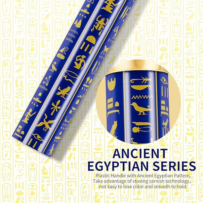 Docolor Makeup Brushes 19Pcs Makeup Brush Set Premium Gift Synthetic Powder Kabuki Foundation Contour Blush Concealer Eye Shadow Blending Liner Make Up Brush Kit, Ancient Egyptian Series-FemmiqueWomen