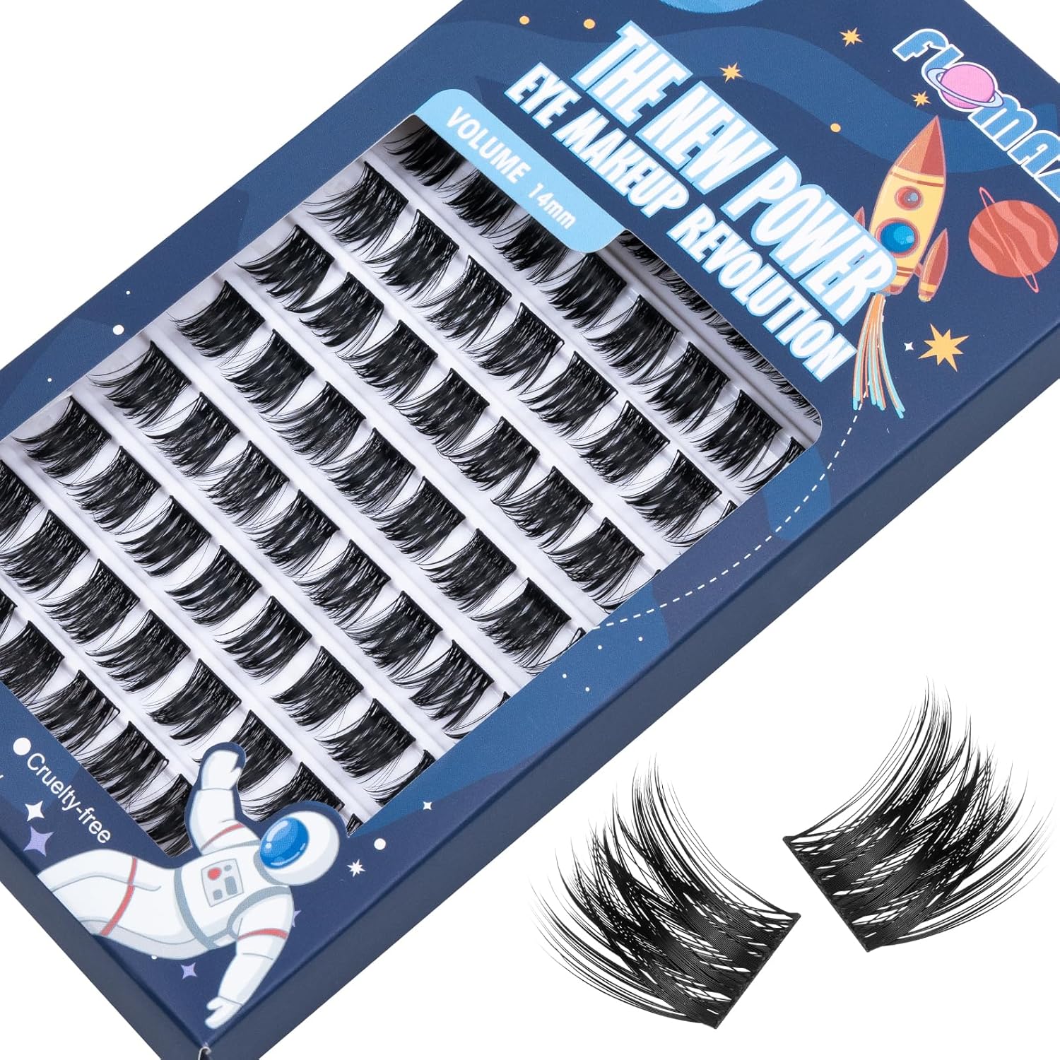 Lash Clusters 80 Clusters DIY Eyelash Extension Volume Lightweight Comfortable Handmade Reusable Individual Lashes False Eyelashes DIY at Home (Volume-Mixed)-FemmiqueWomen