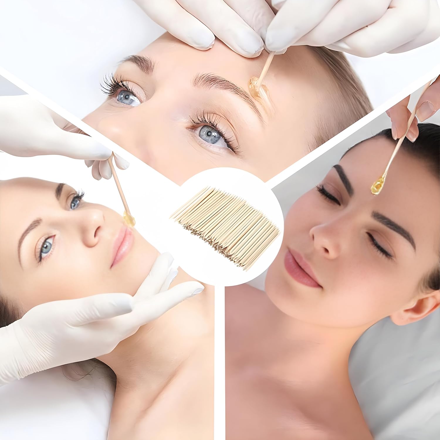 100-Pack Nail Art Wood Stick, Double Heads Nail Cuticle Pusher Remover Manicure Pedicure Tool-FemmiqueWomen