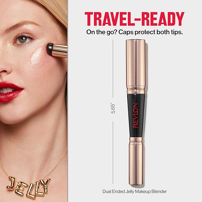 Revlon Dual Ended Jelly Makeup Blender Tool, Silicone Makeup Applicator for Blush, Bronzer, Concealer, Contour, Eyes, and Lips, 1 count-FemmiqueWomen