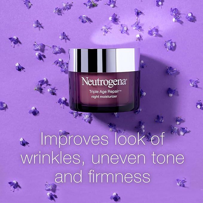 Neutrogena Triple Age Repair Night Cream, 1.7oz Jar, Anti-Aging Face Cream, Face Moisturizer For Women & Men, Hydrating Night Face Moisturizer for Even Skin Tone & Firming, Vitamin C-FemmiqueWomen