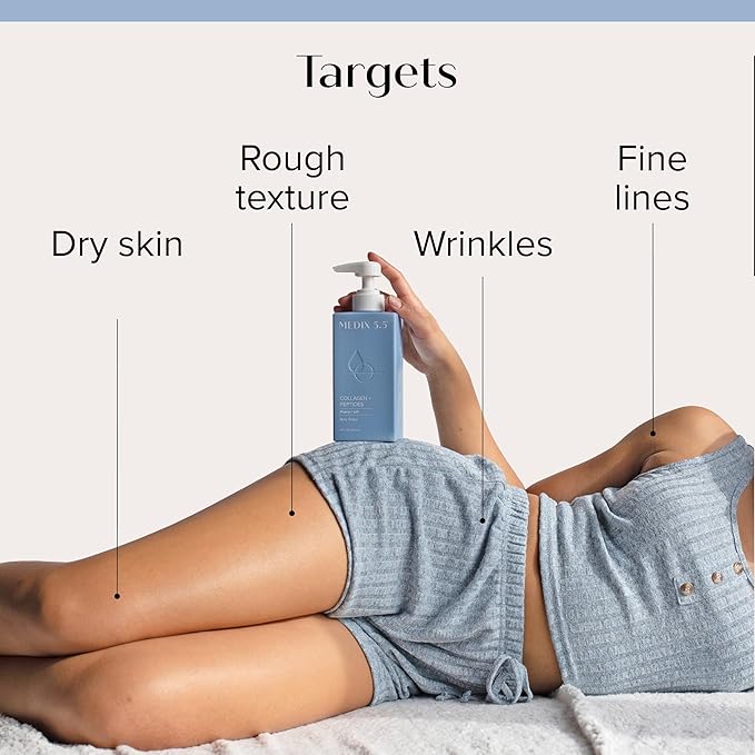 MEDIX Fragrance Free Firming Retinol Body Lotion + Collagen Peptides Cream 2pc Skincare Set | Crepey Skin Treatment | Anti Aging Body Cream & Face Moisturizer For Crepe Skin, Cellulite, & Wrinkles-FemmiqueWomen