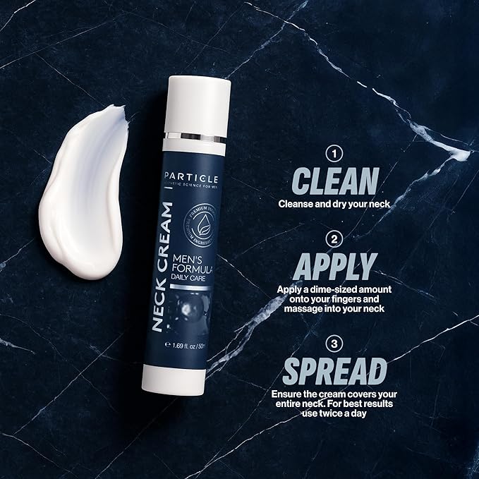 Particle Neck Cream for Men - Firming Cream, Lift and Moisturize The | Use on Saggy Skin or Turkey Anti Aging Triple Action with Collagen, Hyaluronic Acid, Retinol, 1 pack, 1.7 Fl Oz-FemmiqueWomen