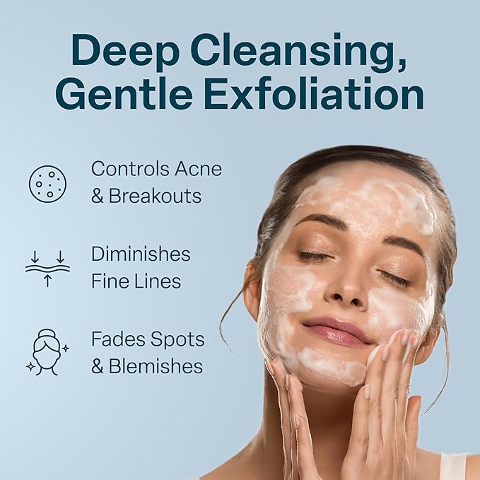 QRxLabs Glycolic Acid Face Wash – Gentle Exfoliating Gel Cleanser for Smoother Looking Skin – Helps Improve Texture & Hydration – Ideal for Blemish-Prone Skin and Ingrown Hairs – 6 oz-FemmiqueWomen