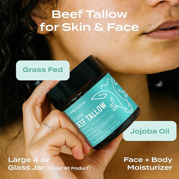 Body Restore Grass Fed Whipped Beef Tallow for Skin, Face, Body, Dry Skin - with Manuka Honey, Jojoba Oil, Birthday Gifts for Women, Men, Travel Essentials, Self Care - Eucalyptus-FemmiqueWomen