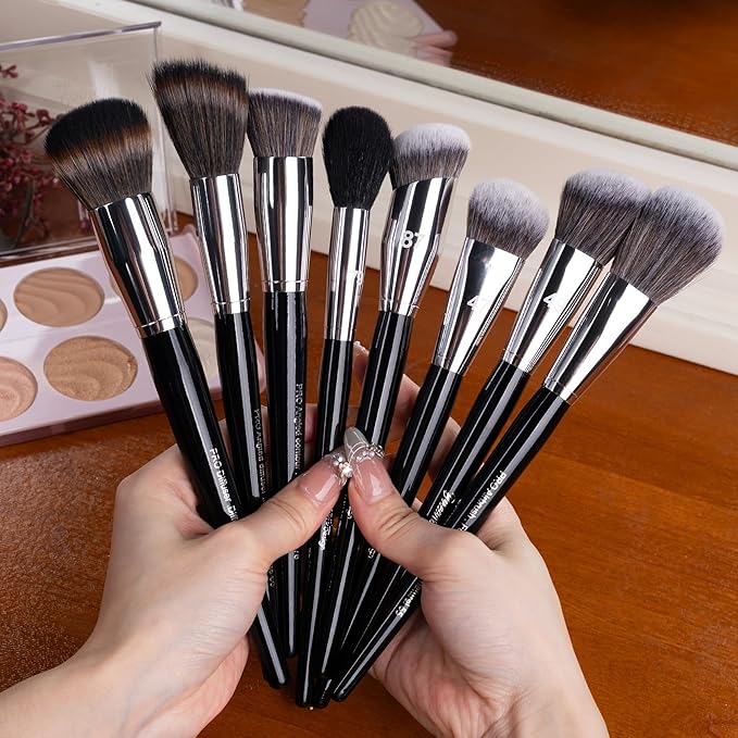 Bueart Design 36Pcs PRO Grade Natural Goat Hair Pony Bristles Makeup Brushes Set with Super Holder Professional-Grade Precision & Luxury Brush for beauty enthusiasts&professionals Makeup Artist-FemmiqueWomen