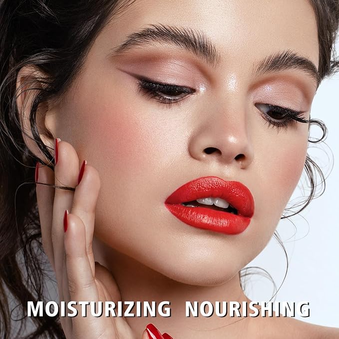 3Pc Moisture Lipsticks for Women Nude Pink Red Lipstick Hydrate Tinted Lip Balm for Dry Cracked Lips Glossy Lip Color, MA55/62/63-FemmiqueWomen