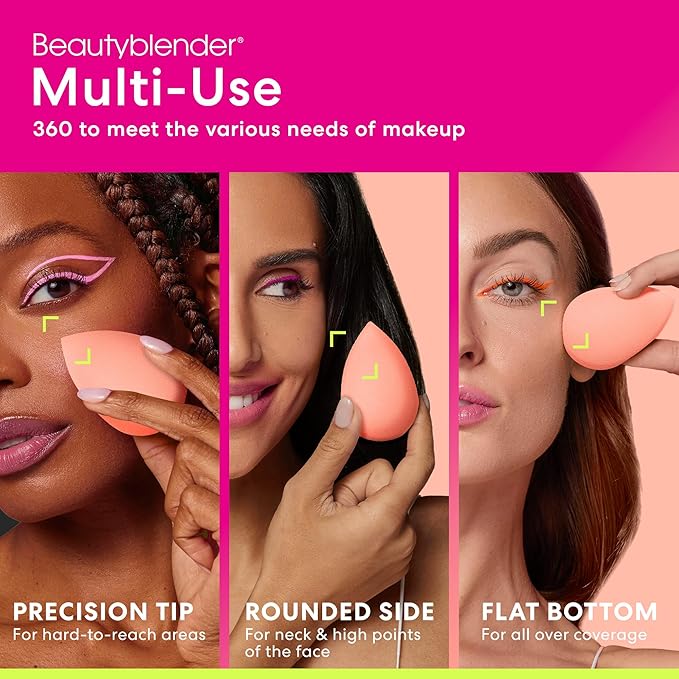 Beautyblender® | Papaya Beauty Blender Makeup Sponge, Super-Soft Foam Easily Blends Foundations, Powders & Creams, Made in USA, Reusable, Washable, Streak Free Application, Vegan, Cruelty Free-FemmiqueWomen