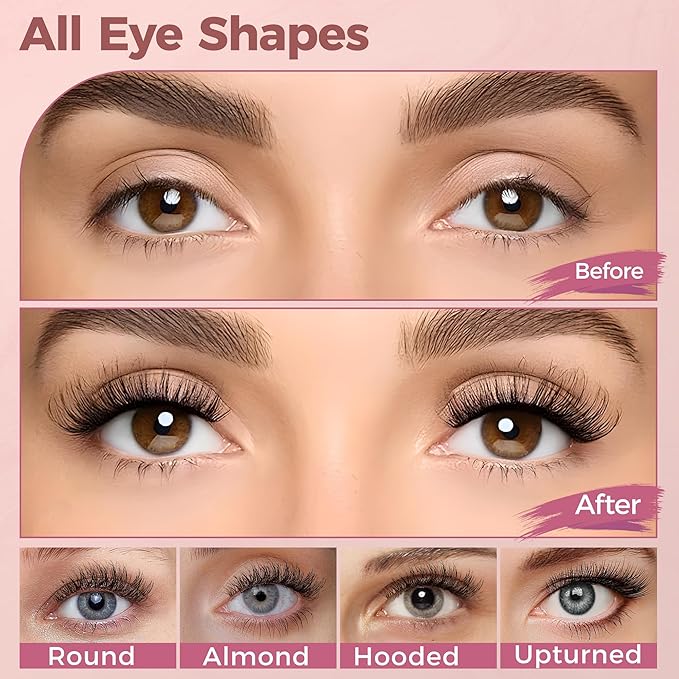 Fluffy Wispy Eyelashes 7 Pairs Natural Look Faux Mink Strip lashes, Lightweight D Curl Cat Eye Fake Lashes for Daily Wear, Reusable Eye Makeup Set-FemmiqueWomen