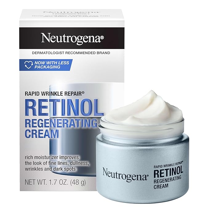 Neutrogena Rapid Wrinkle Repair Retinol Face Moisturizer, Daily Anti-Aging Face Cream with Retinol & Hyaluronic Acid to Fight Fine Lines, Wrinkles, & Dark Spots, 1.7 oz-FemmiqueWomen