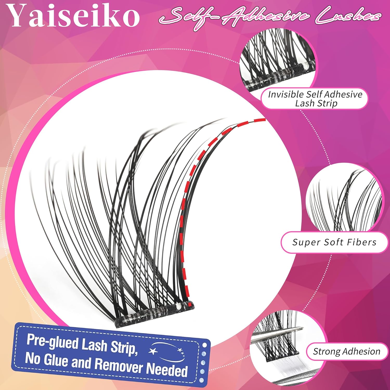Self Adhesive Eyelashes Clusters Kit Lash Clusters DIY Eyelashes Pre Glued Lashes Extensions No Glue Needed lash Clusters D Curl Individual Lashes(A02,10-16mm,110Pcs)-FemmiqueWomen