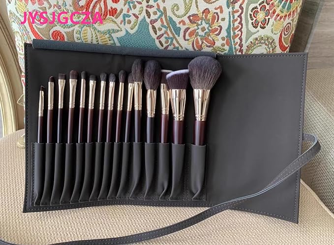 Professional makeup brush set with makeup bag. Includes Brushes for Contouring, Highlighting, Eyeshadow, Foundation & More. 15 Pcs Wool makeup brush-FemmiqueWomen