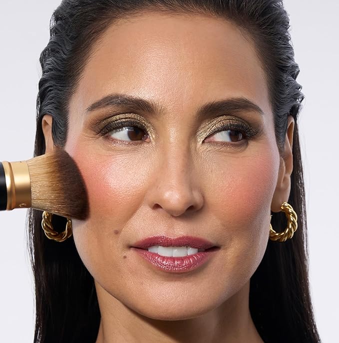 LAURA GELLER NEW YORK Retractable Black Kabuki Brush for Liquid, Cream and Powder Face Makeup With Aluminum Handle-FemmiqueWomen