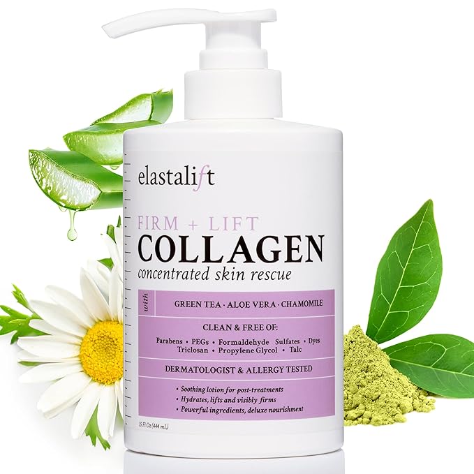 Elastalift Collagen Cream Skin Care Face Lotion & Body Lotion | Fragrance Free Skin Tightening Cream Collagen Firming Lotion Body Moisturizer For Crepey Skin, Stretch Marks, & Cellulite, 15 Fl Oz-FemmiqueWomen
