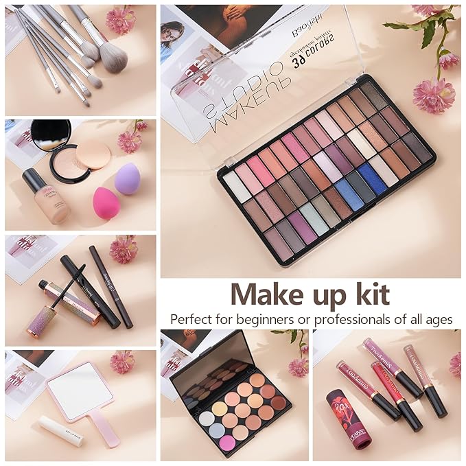 30 Pieces Makeup Kit for Women Full Kit, TooAemiS Professional Makeup Kit for Teens or Adult, All in One Makeup Sets Include Eyeshadow Palette Lipstick Concealer Foundation Mascara Loose Powder Etc-FemmiqueWomen