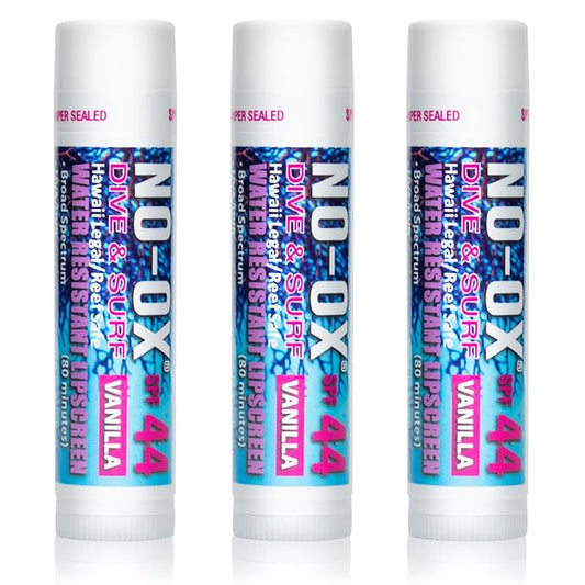 Moisturizing SPF 44 Lip Balm - Spf Lip Balm with Vitamin E | Broad Spectrum | Moisturizing | Vegan | Water Resistant Vanilla Flavor | 0.15 oz | 3 Pack-FemmiqueWomen