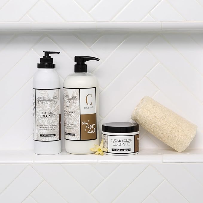 Archipelago Botanicals Coconut Moisturizer, Nourishing Coconut Body Lotion for Hydrated, Vibrant Skin, Paraben Free, Phthalate Free, 18 oz-FemmiqueWomen