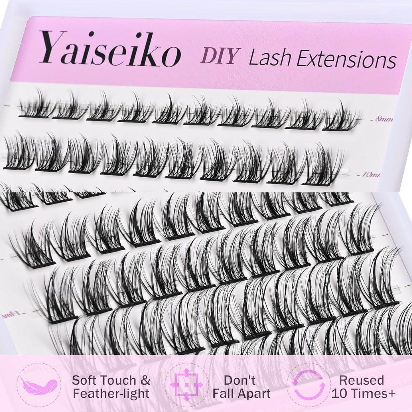 Manga Lash Clusters Eyelash Extensions Wispy Anime Eyelash Clusters Lash Extension 60pcs 8-16MM D Curl Volume Individual Lashes Clusters Natural spiky lash clusters DIY Eyelash Extension at Home-FemmiqueWomen
