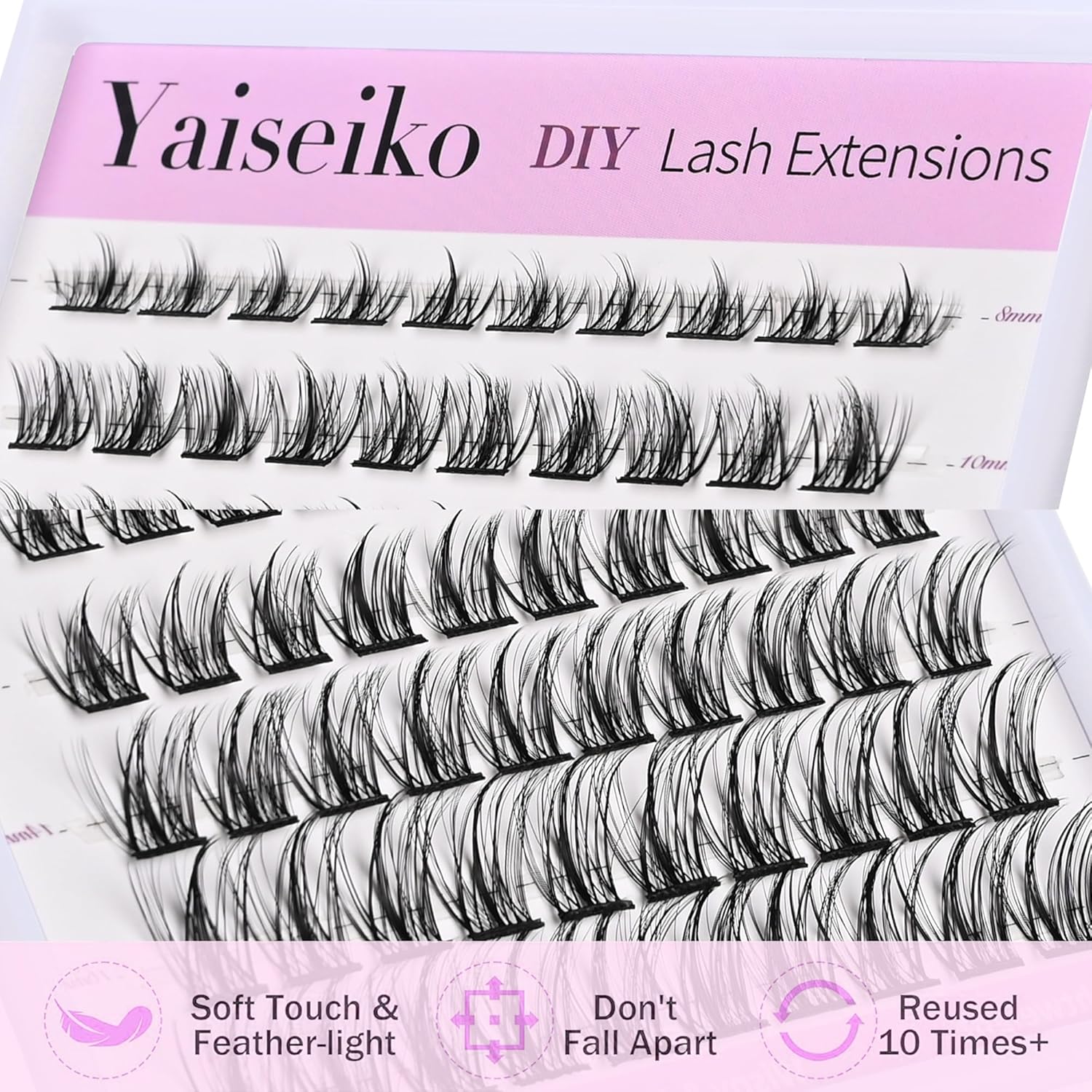 Manga Lash Clusters Eyelash Extensions Wispy Anime Eyelash Clusters Lash Extension 60pcs 8-16MM D Curl Volume Individual Lashes Clusters Natural spiky lash clusters DIY Eyelash Extension at Home-FemmiqueWomen