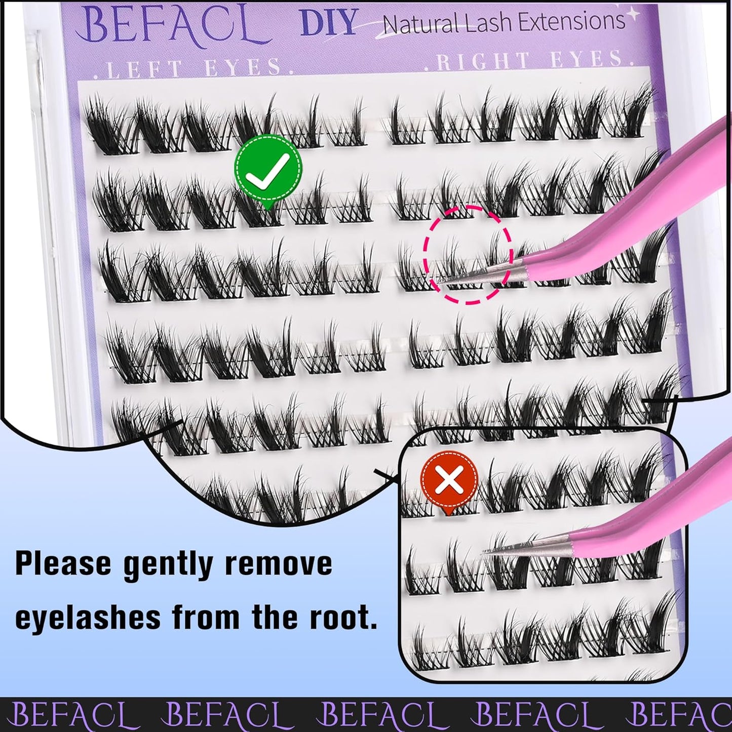 Natural Lash Clusters Wispy Cluster Eyelash Extensions Spiky Individual Lashes 8-17mm LC Curl Manga Eyelash Clusters with Lash Bond and Seal Soft Lashes Clusters Kit(132Pcs)-FemmiqueWomen