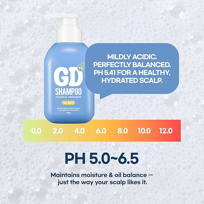 TS GD Shampoo for Boys | Korean Teen Shampoo with Upgraded Probiotics | Anti-Dandruff & Itchy Scalp Relief | Blue Fresh Allergy-Free Fragrance | Sulfate-Free (13.5 fl oz, 400ml)-FemmiqueWomen