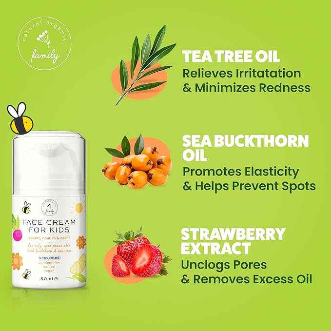 Award-Winning Kids Face Cream - Gentle & Calming Moisturizer with Natural Ingredients for Sensitive & All Skin Types - Fragrance-Free-FemmiqueWomen