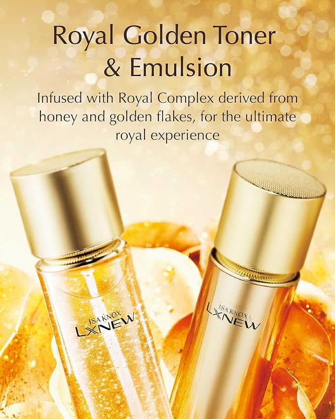 ISA KNOX LXNEW Royal Golden Skincare Gift Set (11.4fl oz) - Luxury Gift Set for Rejuvenation and Youthful Radiance. Korean Skincare by LG Beauty. Royal Peptides & Jelly, Niacinamide,-FemmiqueWomen