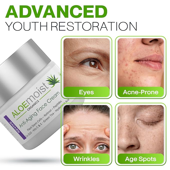 Advanced Retinol Cream for Face | Revive Anti Aging Face Cream for Women & Men Topical Retinoid Wrinkle Repair Day or Night Moisturizer, Organic Retinol Facial Moisturizer for Aging Skin Care, 2 Pack-FemmiqueWomen