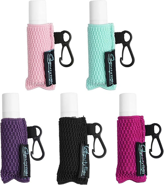 Beautyflier Cute Elastic Lip Balm Holder Keychain, Lipstick Sleeve Chapstick Sleeve Holder for Burts Bees Chapstick-FemmiqueWomen