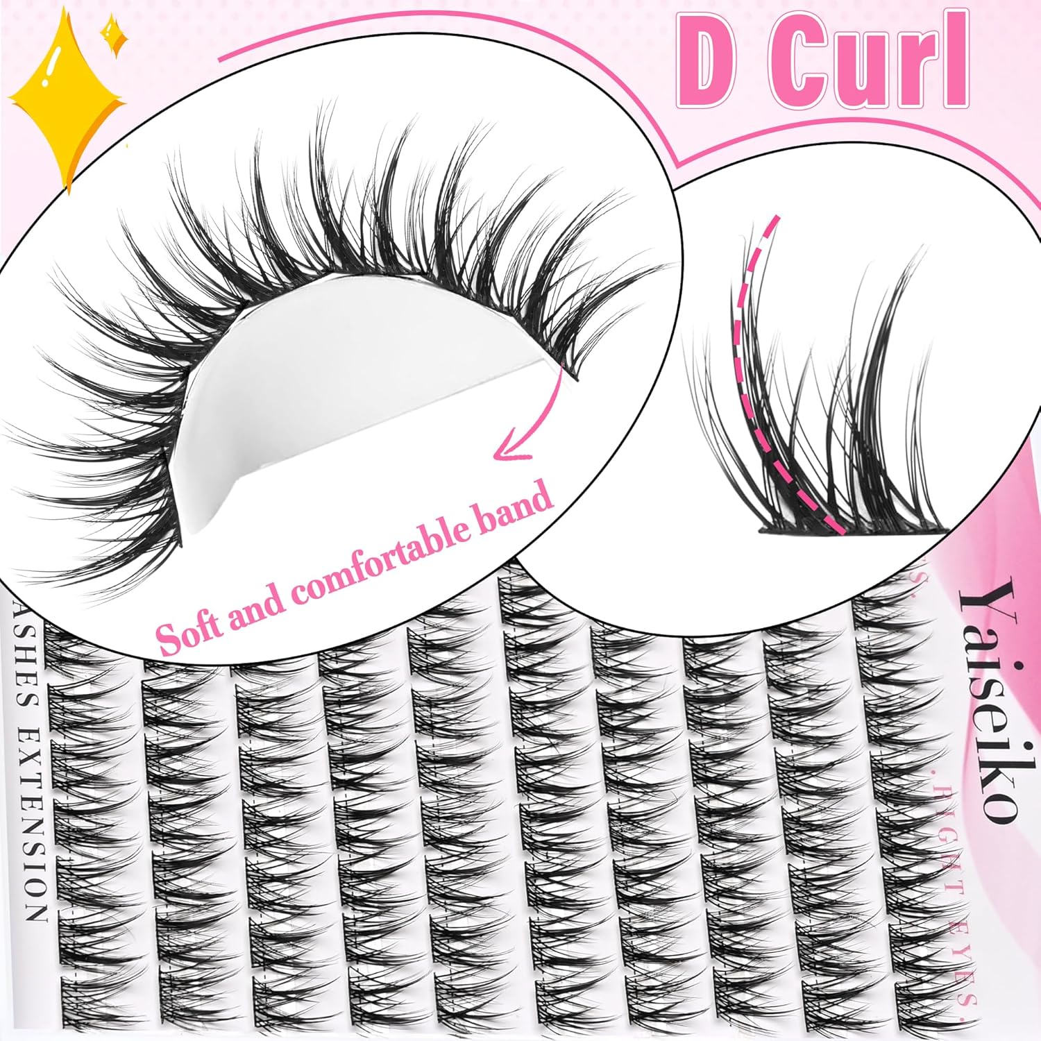 Wispy Lash DIY Natural C Curl Individual Eyelash Extensions 10-12mm Short Manga Clusters 120pcs-FemmiqueWomen