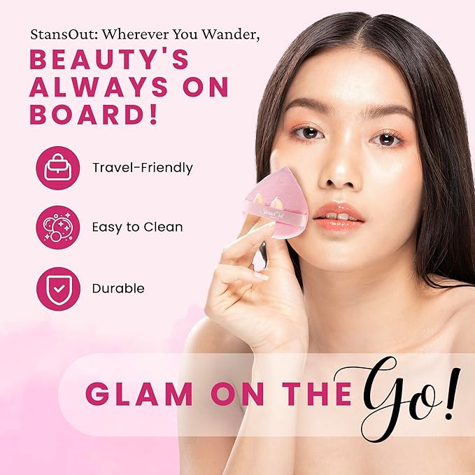 StansOut Beauty Velvet Makeup Puff Set (2-Pack) - Luxuriously Soft Powder Puffs for Seamless Face Makeup Application - Premium Quality - Perfect for Flawless On-the-Go Touch-Ups-FemmiqueWomen