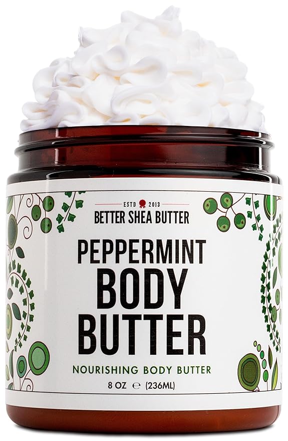 Peppermint Body Lotion | Moisturizer for Dry Skin | with Raw Shea Butter and Jojoba Oil | No Synthetic Fragrances, Non-Greasy Body Cream for Men and Women | 8 oz-FemmiqueWomen