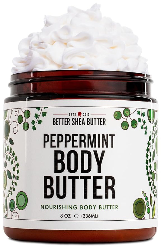 Peppermint Body Lotion | Moisturizer for Dry Skin | with Raw Shea Butter and Jojoba Oil | No Synthetic Fragrances, Non-Greasy Body Cream for Men and Women | 8 oz-FemmiqueWomen