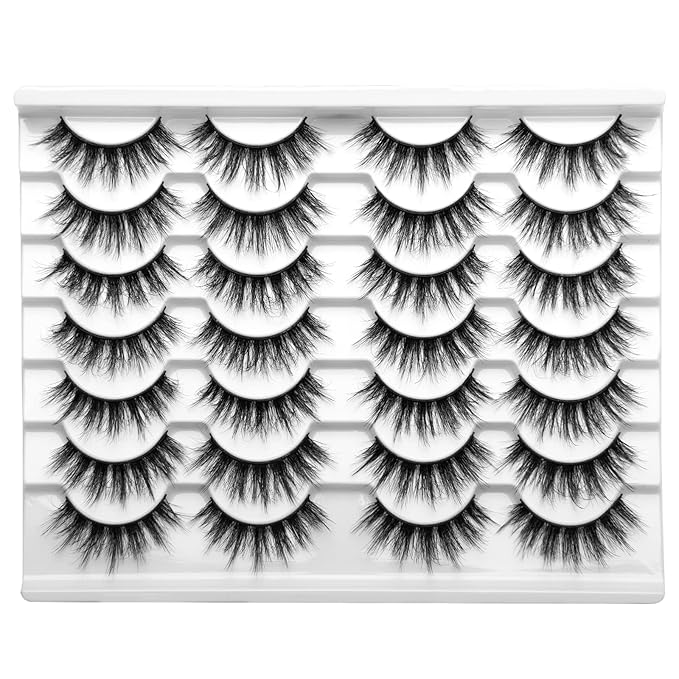 Fake Lashes False Eye Lashes Mink False Eyelashes Natural Cat Eye Lashes Fluffy Fake Eyelashes 16MM Lashes A25-FemmiqueWomen