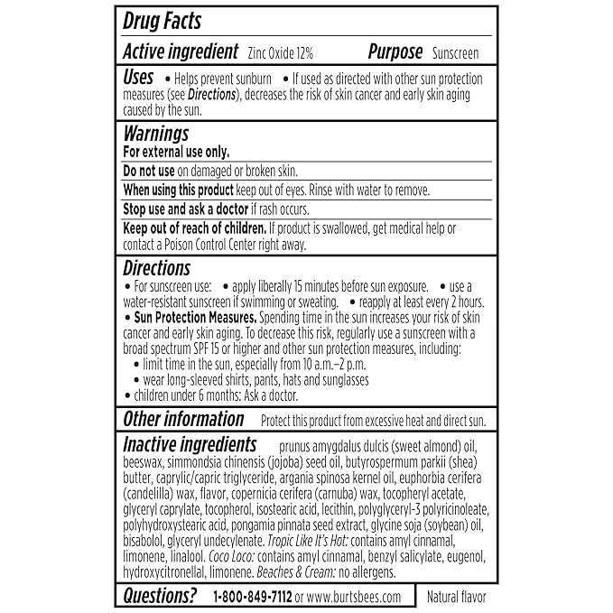 Burt’s Bees SPF 30 Lip Balm Mothers Day Gifts for Mom, Island Getaway - Coco Loco, Beaches & Cream, Tropic Like It's Hot, Water-Resistant Sun Care, Natural Origin Lip Treatment, 3 Tubes, 0.15 oz-FemmiqueWomen