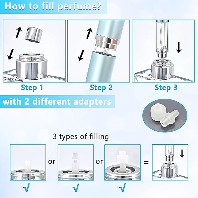 3-Pack 5ml Refillable Perfume Atomizer Travel Bottle Leakproof Luxury Travel Perfume Refillable Bottle, Portable Fragrance Atomiser (Black & Grey & Rose Red)-FemmiqueWomen