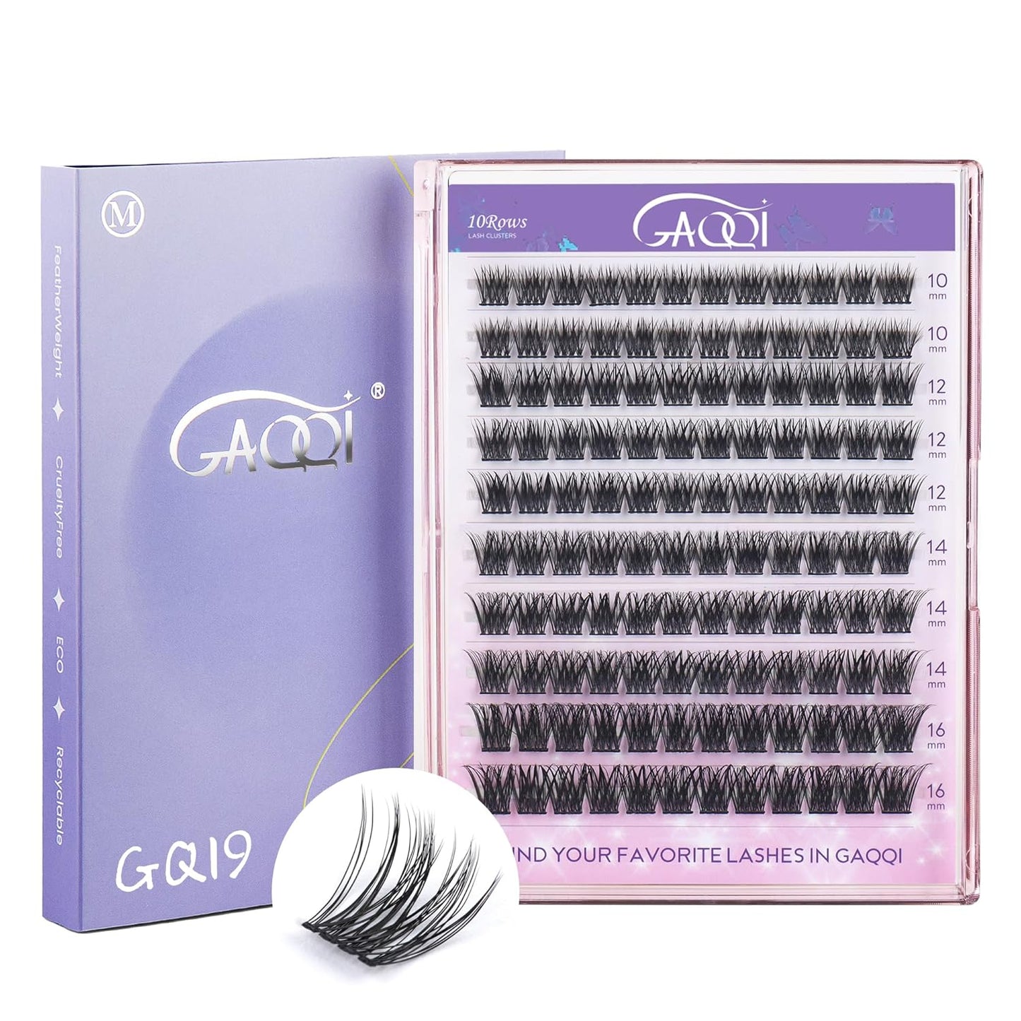 GAQQI Lash Clusters, Eyelash Clusters 120PCS C Curl Individual Lashes, Wispy Cluster Eyelash Extension 10-16mm Mixed Length, Natural Looking Cluster Lashes （GQ19, C Curl, 10-16mm)-FemmiqueWomen