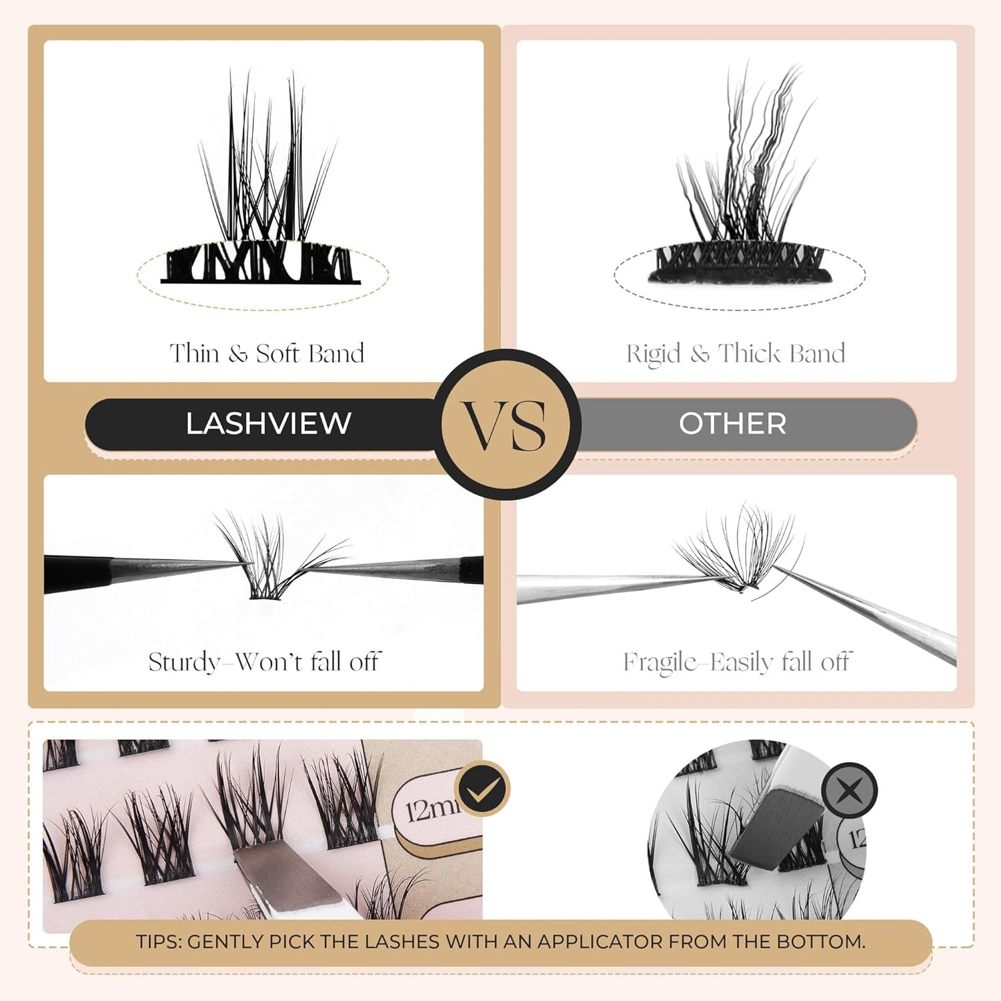 PopUp 168Pcs Cluster Lashes,8-16mm DIY Eyelash Extensions,Cluster Eyelashes for Self-application Individual Lashes at Home,3D Rapid Soft and Lightweight-Style CDD03-FemmiqueWomen