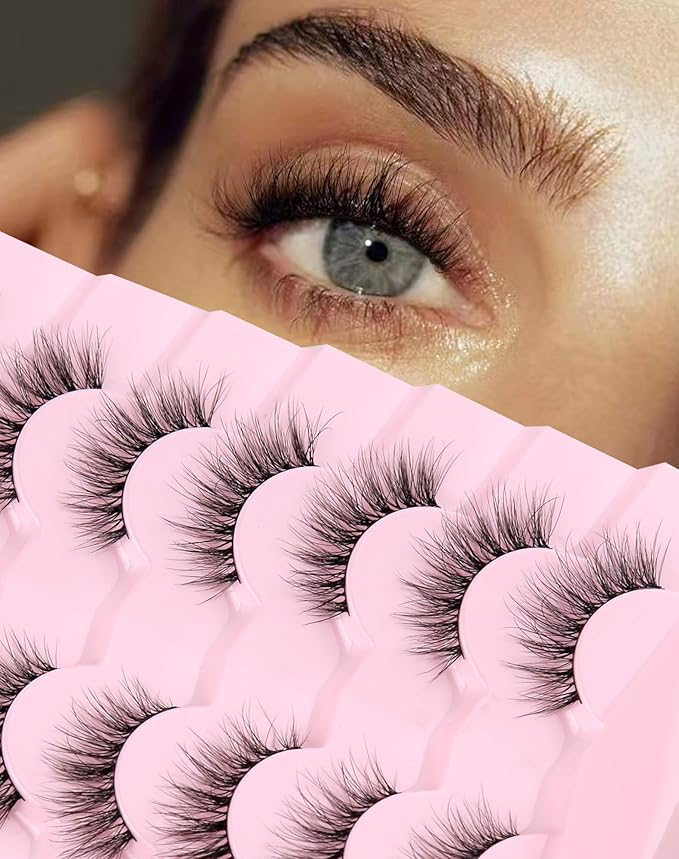 Wispy Lashes Natural Lashes Fake Lashes Natural Look False Eyelashes Natural Eyelashes Wispy Fake Eyelashes Cat Eye Lashes UP12-FemmiqueWomen