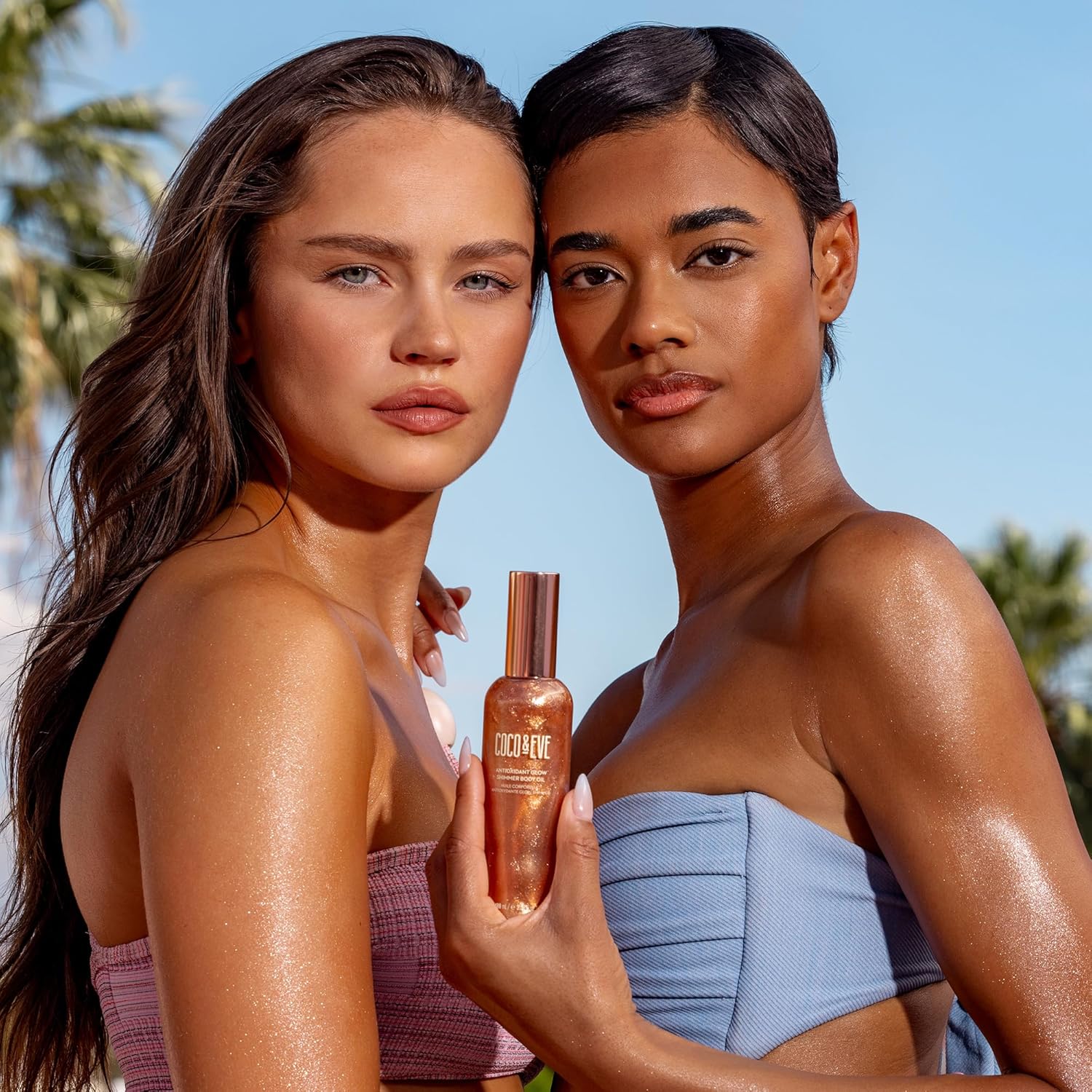 Coco & Eve Antioxidant Glow Shimmer Body Oil - Lightweight Skin Illuminator with Pearlescent Minerals, Natural Glitter, Antioxidants for Shimmering, Moisturizing and Healthy Glow (3.38 Fl Oz)-FemmiqueWomen