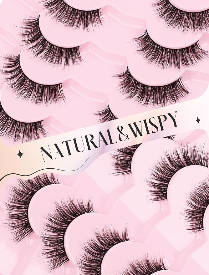 Natural Lashes Mink Natural Eyelashes False Eyelashes Natural Look False Lashes Wispy Eye Lashes Cat Eyelashes Fake Lashes KD01-FemmiqueWomen