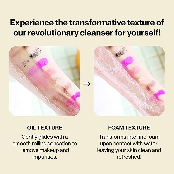 Knours. 2-in-1 Oil-to-Foam Non-Stripping Facial Cleanser, Honey & Plant Based Oils Makeup Remover Non Drying Clean Beauty (145ml 4.97 fl. oz.)-FemmiqueWomen